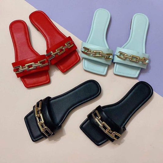 Cross Chain Sandals