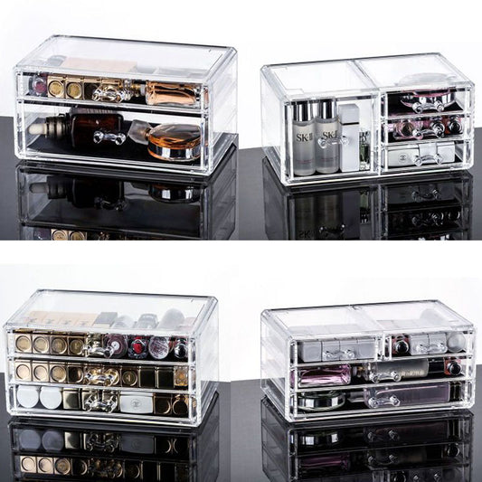 Drawer type cosmetic storage combination makeup box