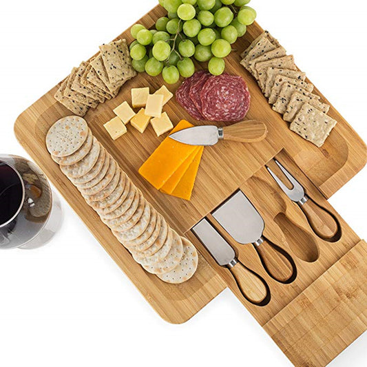 Bamboo Bread Fruit Cheese Plate Set